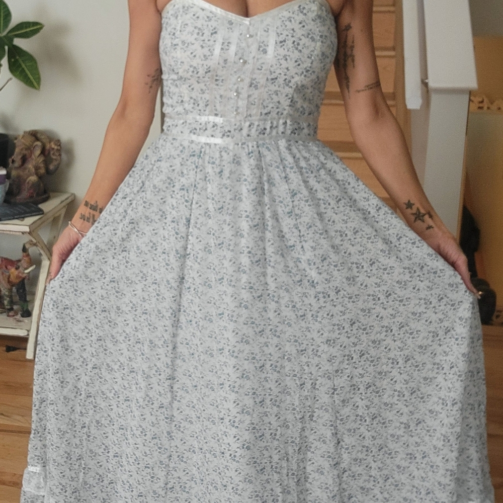 Rare Vintage Gunne Sax Floral Prairie Dress